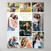 Beste vrienden fotocollage schattig gepersonalisee poster (Voorkant)