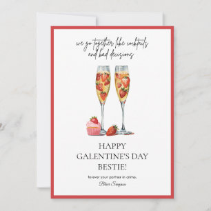 Beste vrienden Galentine's Day Cocktail Vakantieka Kaart