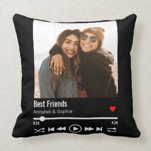 Beste vrienden Gepersonaliseerde fotoafspeellijst Kussen