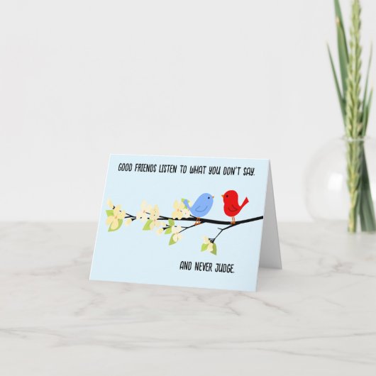 Beste Vrienden Gevouwen Dank u kaart (Voorkant)