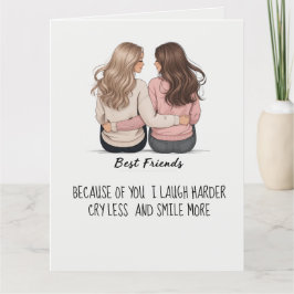 Beste Vrienden Gevouwen Kaart – Custom Back Uitzic