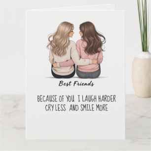 Beste Vrienden Gevouwen Kaart – Custom Back Uitzic
