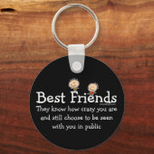 Beste vrienden Gezegde (zwart) Sleutelhanger (Achterkant)