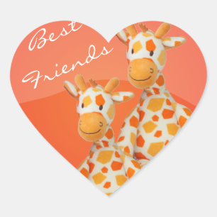 Beste vrienden Giraffes Hart Sticker