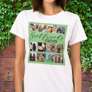 Beste Vrienden Groen Moderne Foto Collage T-shirt