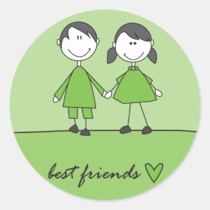 Beste vrienden groene sticker