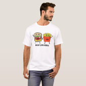 Beste Vrienden - Hamburger en Frieten - Grappig T-shirt (Voorkant volledig)