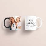 Beste vrienden hart script foto elegant modern koffiemok<br><div class="desc">Beste vrienden hart script foto elegante moderne typografie girly beste vrienden ontwerp. Onderdeel van een modern collectie.</div>