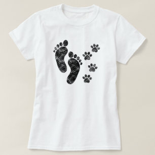 Beste vrienden hond poten en voetafdrukken  t-shirt