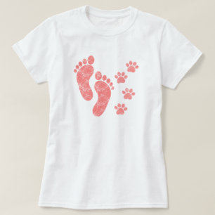 Beste vrienden hond poten en voetafdrukken t-shirt