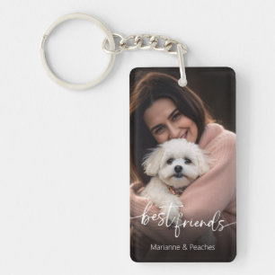 Beste Vrienden Huisdier Foto Hond Liefhebber Sleutelhanger