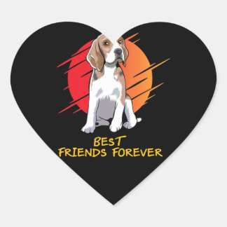 Beste vrienden, ideaal voor beagle Hondenliefhebbe Hart Sticker