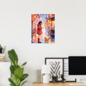 Beste vrienden in de regen poster (Thuiskantoor)
