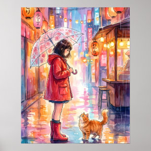Beste vrienden in de regen poster