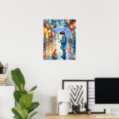 Beste vrienden in de regen poster (Thuiskantoor)