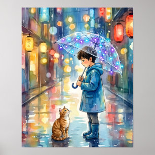 Beste vrienden in de regen poster