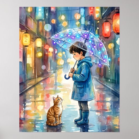 Beste vrienden in de regen poster (Voorkant)