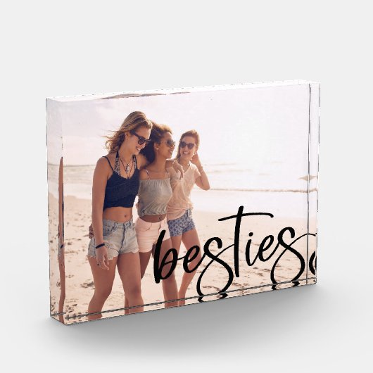 Beste vrienden in het moderne script zwarte letter fotoblokken (Links)