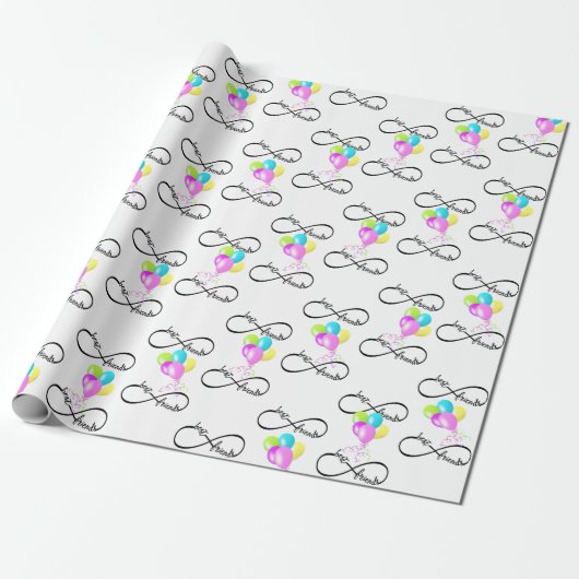 Beste vrienden Infinity Design Cadeaupapier (Uitgerold)