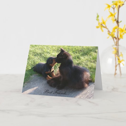 Beste vrienden kaart (Gele Bloem)