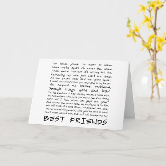 Beste vrienden kaart (Gele Bloem)