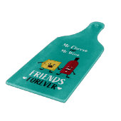 Beste vrienden, kaas en wijn snijplank (Hoek)