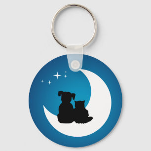 Beste vrienden - kat en hond - sleutelhanger