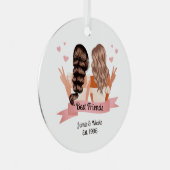 Beste Vrienden Kerst Metal Circle Ornament (Voorkant Rechts)