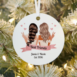 Beste Vrienden Kerst Metal Circle Ornament