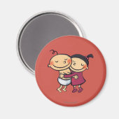 Beste vrienden knuffelen magneet (Voorkant / Achterkant)