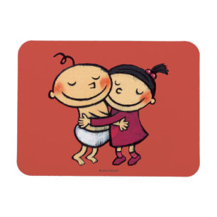 Beste vrienden knuffelen magneet