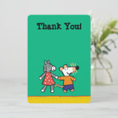 Beste vrienden Maisy en Dotty Hold Hands Bedankkaart (Staand voorkant)