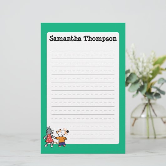 Beste vrienden Maisy en Dotty Hold Hands Briefpapier (Staand voorkant)