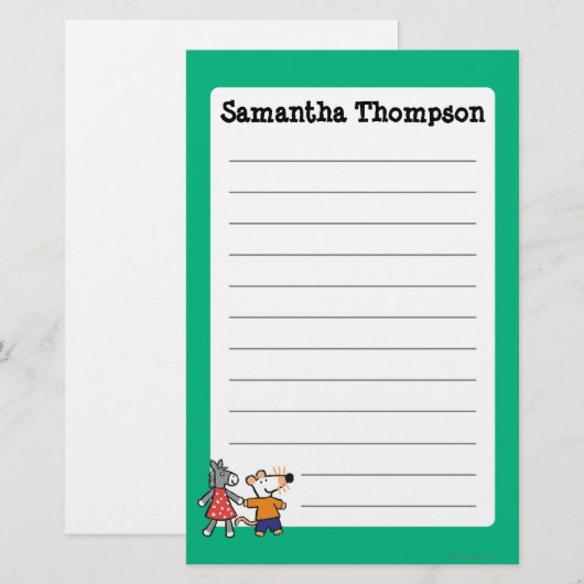 Beste vrienden Maisy en Dotty Hold Hands Briefpapier (Voorkant / Achterkant)