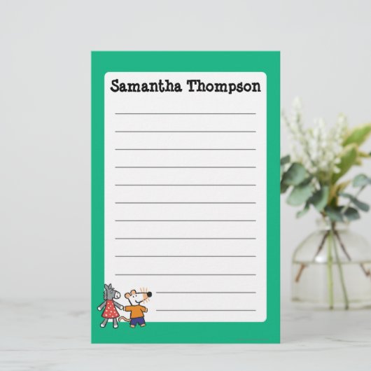 Beste vrienden Maisy en Dotty Hold Hands Briefpapier (Staand voorkant)