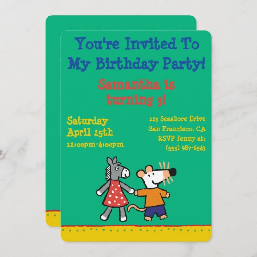 Beste vrienden Maisy en Dotty Hold Hands Kaart (Voorkant / Achterkant)