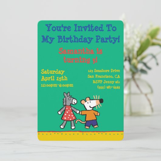 Beste vrienden Maisy en Dotty Hold Hands Kaart (Staand voorkant)