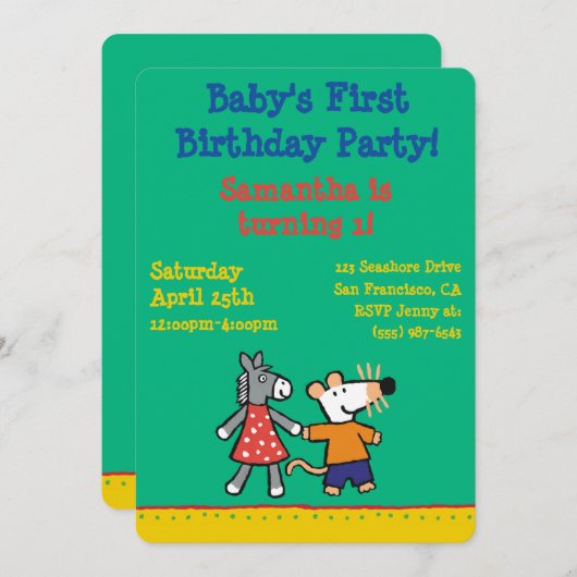 Beste vrienden Maisy en Dotty Hold Hands Kaart (Voorkant / Achterkant)