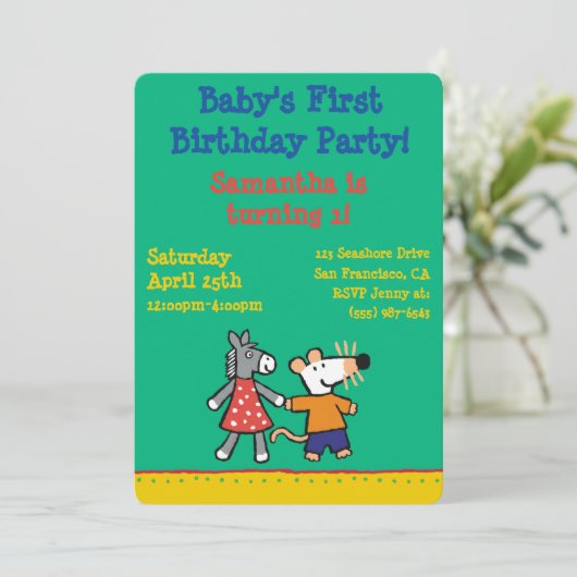 Beste vrienden Maisy en Dotty Hold Hands Kaart (Staand voorkant)