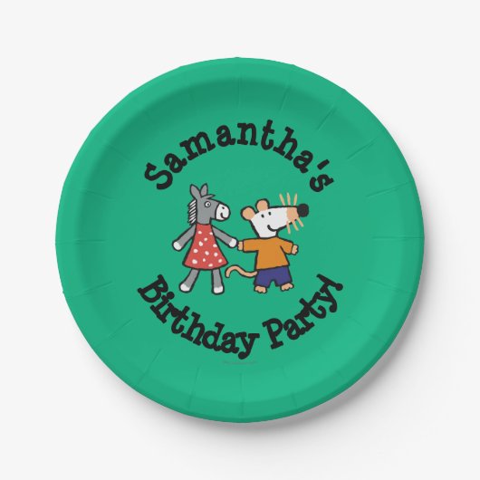 Beste vrienden Maisy en Dotty Hold Hands Papieren Bordje (Voorkant)