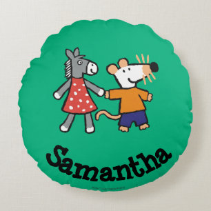 Beste vrienden Maisy en Dotty Hold Hands Rond Kussen