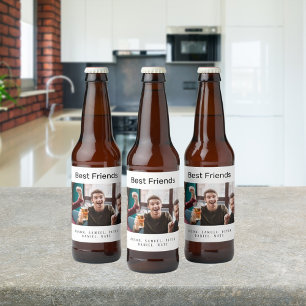 Beste vrienden mannen jongens feest foto leuk bier etiket