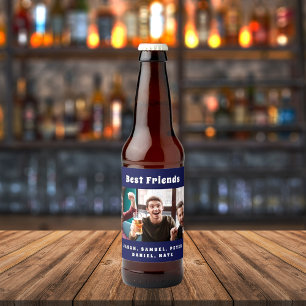 Beste vrienden mannen jongens feest foto leuk mari bier etiket