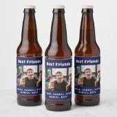 Beste vrienden mannen jongens feest foto leuk mari bier etiket (Flessen)