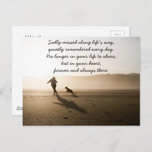 Beste Vrienden Meisje en Hond op het strand Briefkaart (Voorkant / Achterkant)