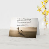 Beste Vrienden Meisje en Hond op het strand Kaart (Gele Bloem)