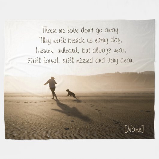 Beste vrienden, meisje en hond op strand fleece deken (Voorkant (Horizontaal))