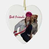 Beste vrienden- meisje & puppy keramisch ornament (Rechts)