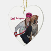 Beste vrienden- meisje & puppy keramisch ornament (Links)