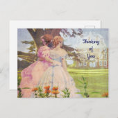 Beste vrienden  meisjes die in de tuin lopen briefkaart (Voorkant / Achterkant)